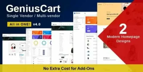 GeniusCart GPL – Single or Multi Vendor Ecommerce System with Physical and Digital Product Marketplace