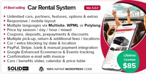 Car Rental System Native WordPress Plugin GPL v5.0.7