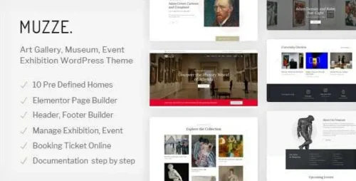 Muzze Theme GPL v1.6.1 – Museum Art Gallery Exhibition Websites