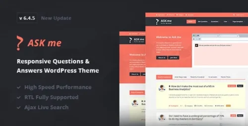 Ask Me Theme GPL v7.0.0 – Responsive Questions & Answers WordPress
