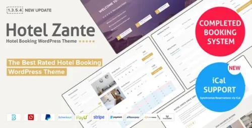 Hotel Zante Theme GPL v1.3.5.4 – Hotel Booking WordPress Theme