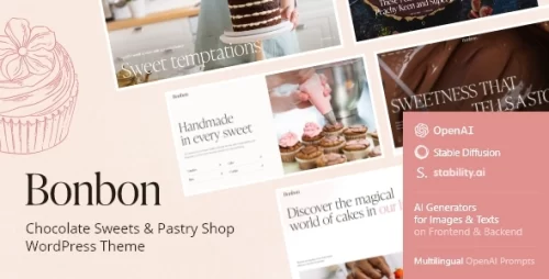 Bonbon Theme GPL v1.2 – Chocolate & Pastry Shop WordPress Theme + AI